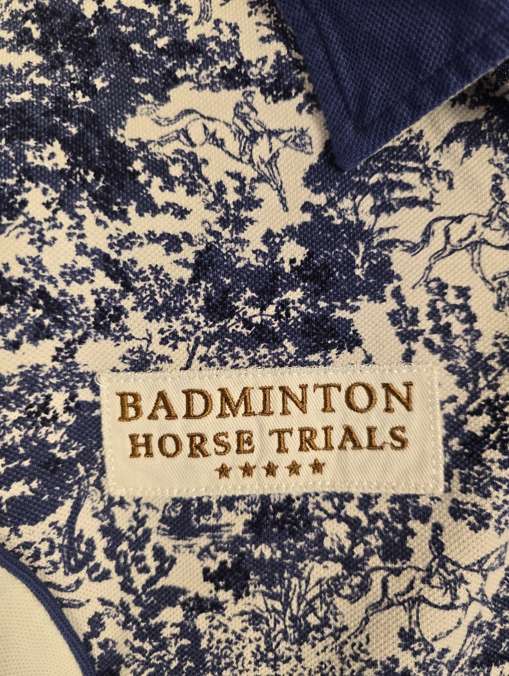 Joules Badminton Horse Trails Navy White Toile SSleeve Equestrian Polo Ladies 10 - Picture 4 of 13